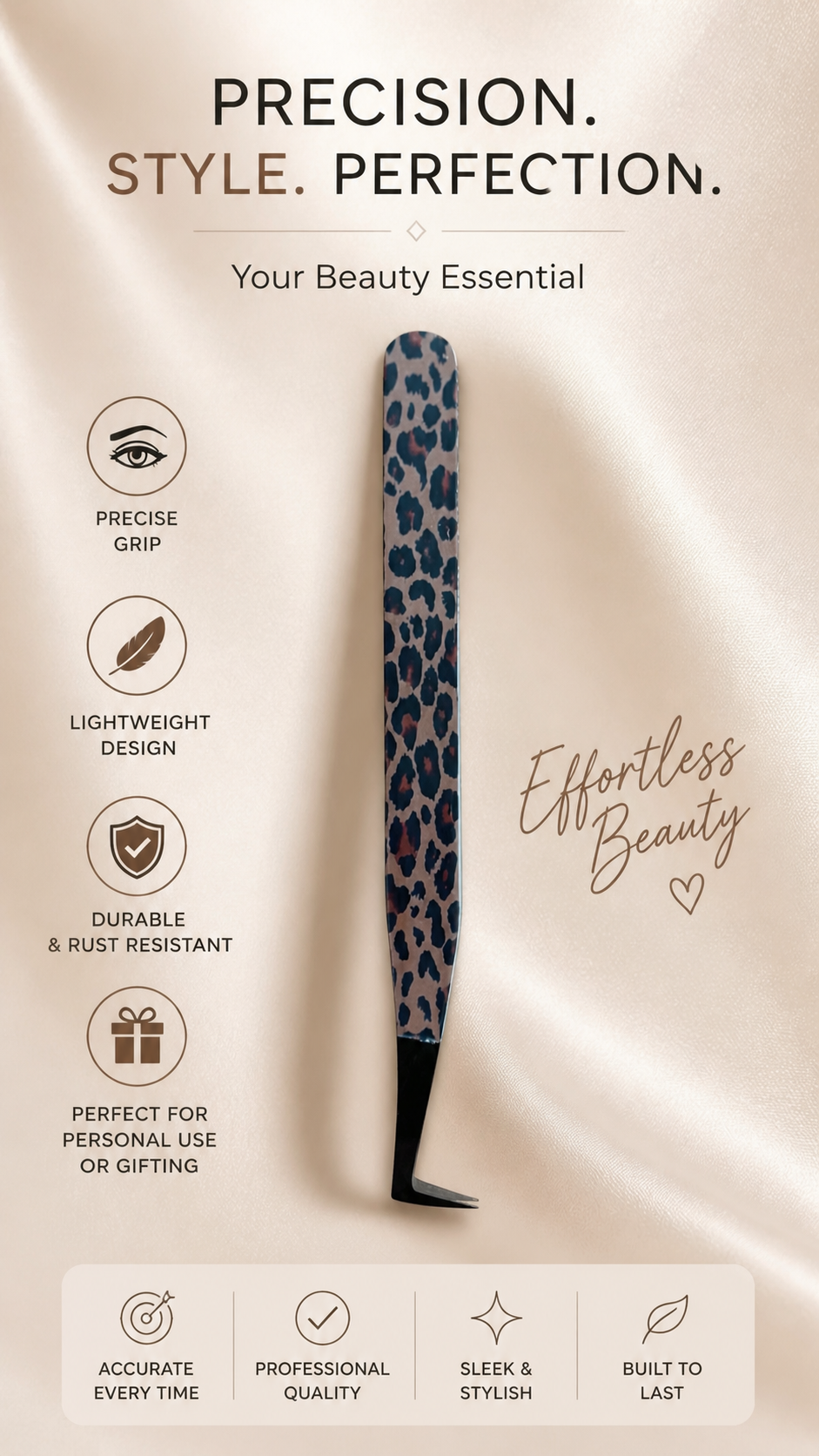 Cheetah print tweezer