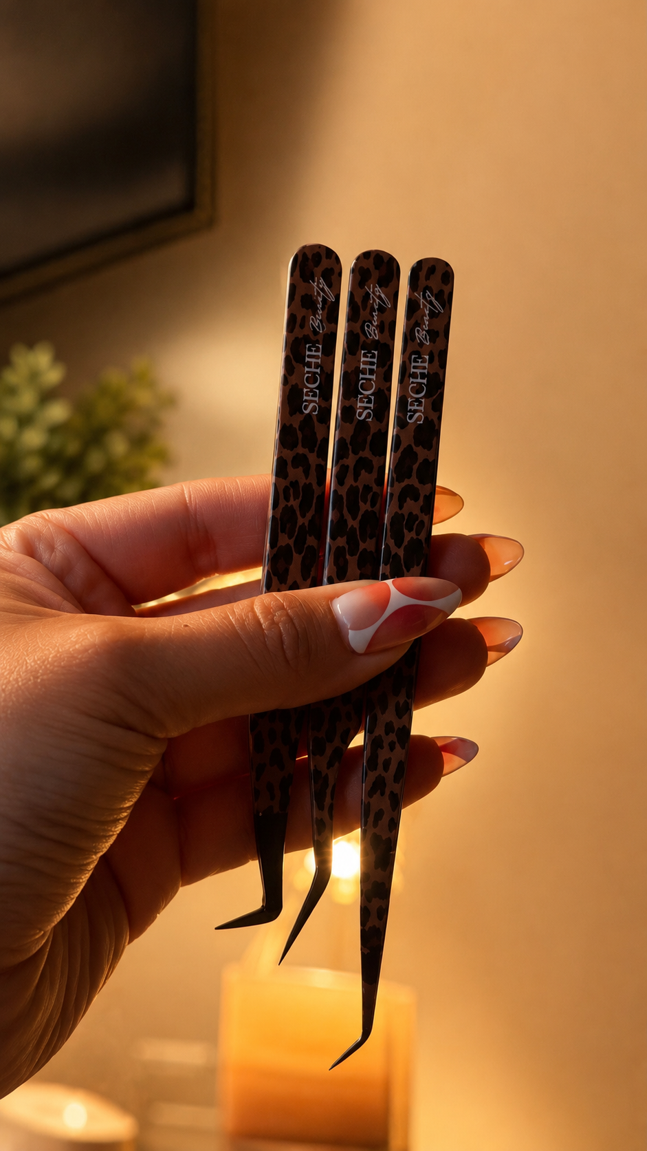 Cheetah print trio (red interior)