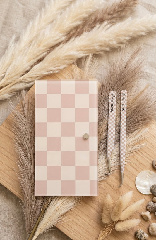 New Checkered print duo tweezer and tile