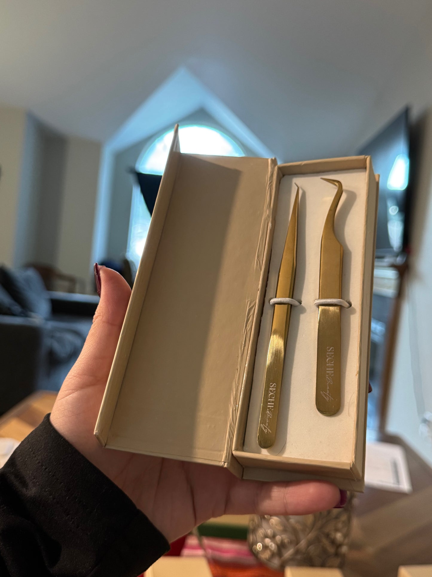 Gold duo tweezers