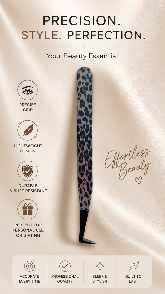 Cheetah print tweezer